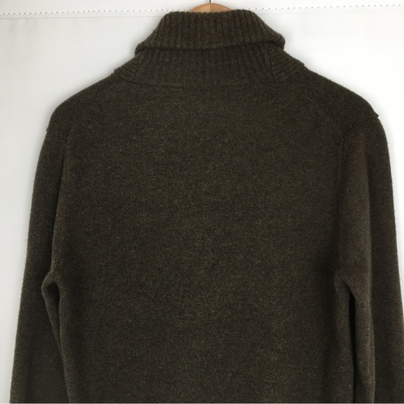 J. Crew Lambswool Sweater Shawl-Collar Brown Men’s Size Medium Distressed Flaws - Picture 11 of 14